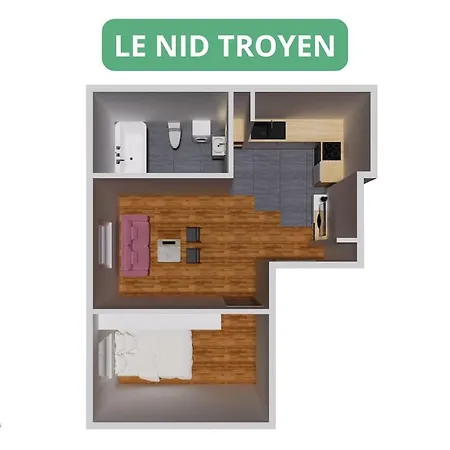 Lägenhet Le Nid Troyen I Proche Gare I Cozy & New I Hyper Centre I Rentimmo *